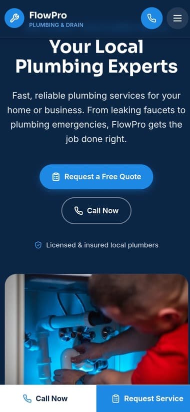 FlowPro Plumbing & Drain mobile website design